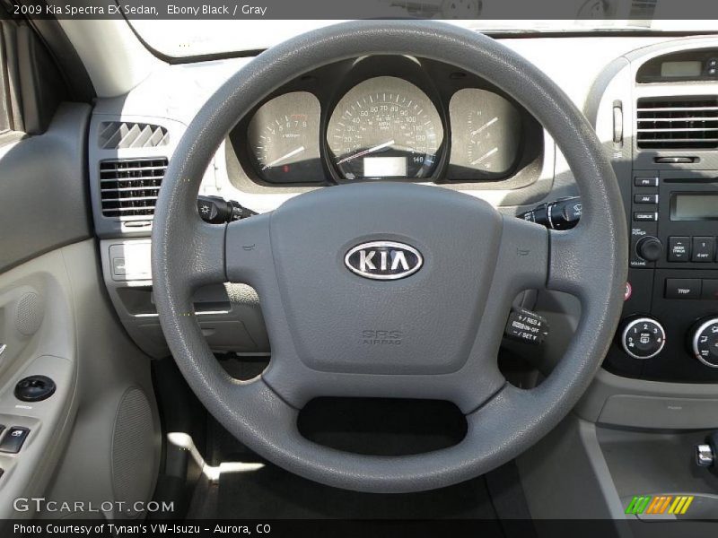 Ebony Black / Gray 2009 Kia Spectra EX Sedan