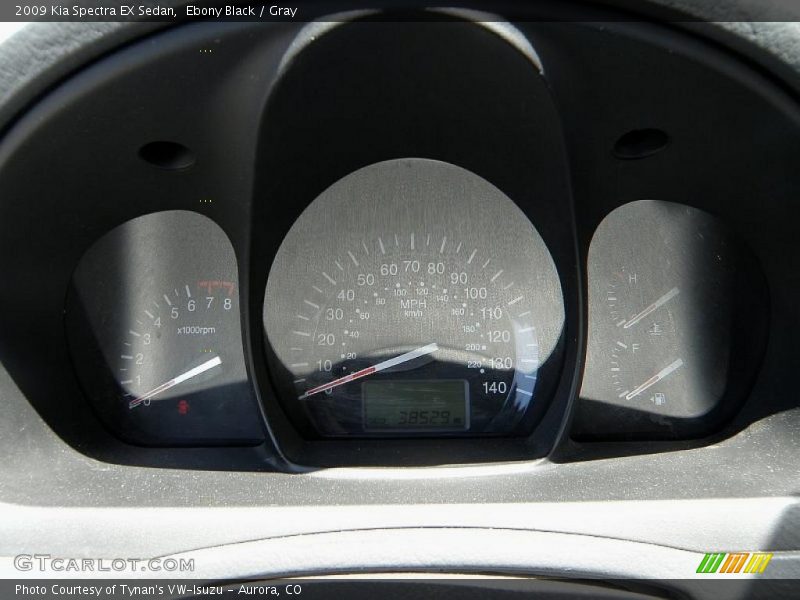 Ebony Black / Gray 2009 Kia Spectra EX Sedan
