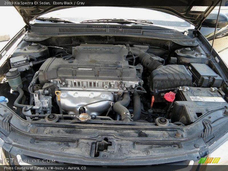 Ebony Black / Gray 2009 Kia Spectra EX Sedan