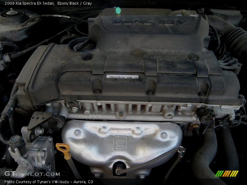 Ebony Black / Gray 2009 Kia Spectra EX Sedan