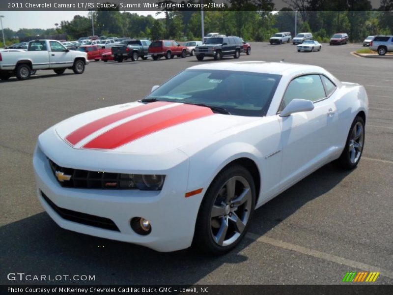 Summit White / Inferno Orange/Black 2011 Chevrolet Camaro LT/RS Coupe