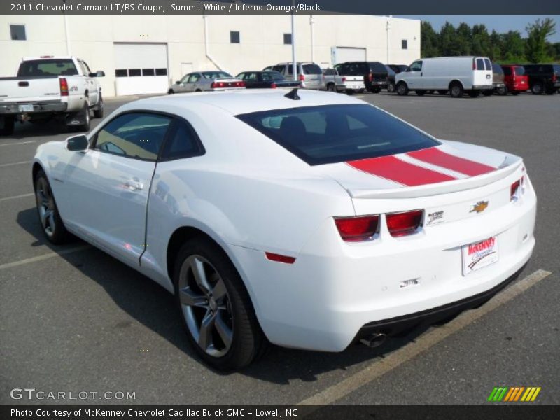 Summit White / Inferno Orange/Black 2011 Chevrolet Camaro LT/RS Coupe