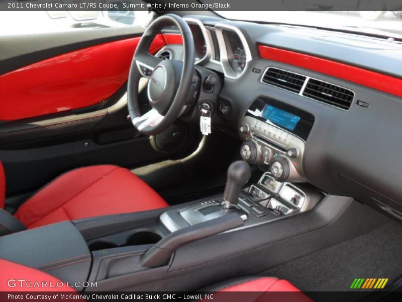 Summit White / Inferno Orange/Black 2011 Chevrolet Camaro LT/RS Coupe