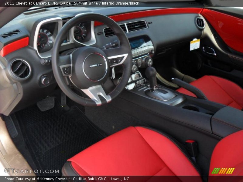 Summit White / Inferno Orange/Black 2011 Chevrolet Camaro LT/RS Coupe