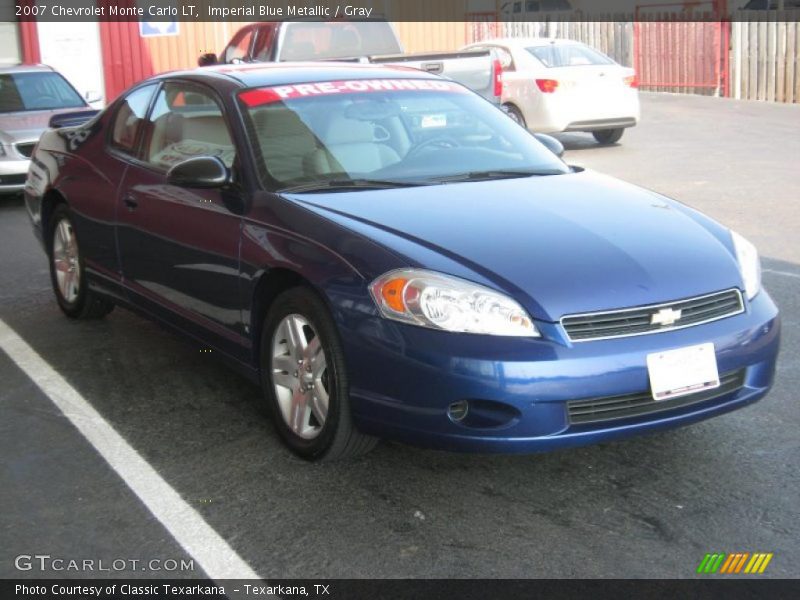 Imperial Blue Metallic / Gray 2007 Chevrolet Monte Carlo LT