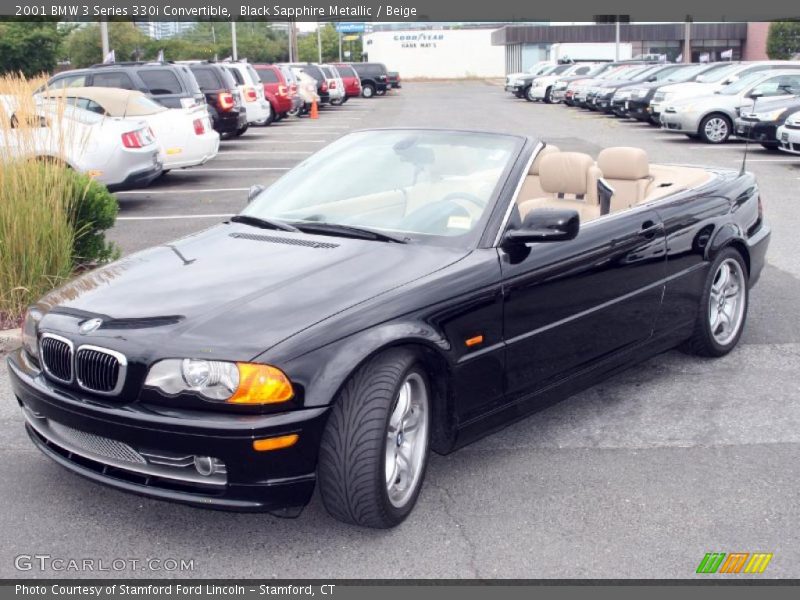 Black Sapphire Metallic / Beige 2001 BMW 3 Series 330i Convertible