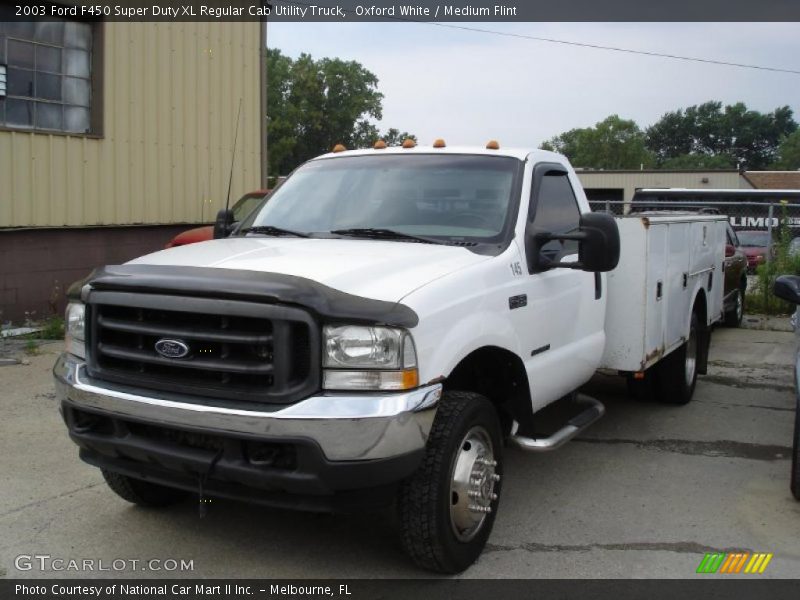 Oxford White / Medium Flint 2003 Ford F450 Super Duty XL Regular Cab Utility Truck