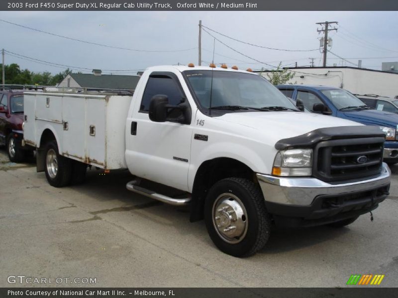 Oxford White / Medium Flint 2003 Ford F450 Super Duty XL Regular Cab Utility Truck