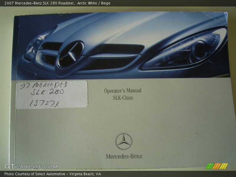 Arctic White / Beige 2007 Mercedes-Benz SLK 280 Roadster