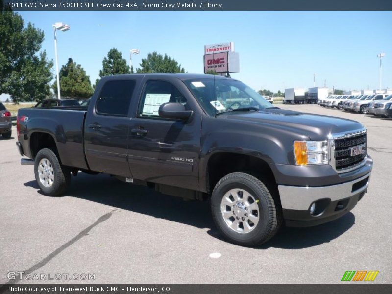 Storm Gray Metallic / Ebony 2011 GMC Sierra 2500HD SLT Crew Cab 4x4