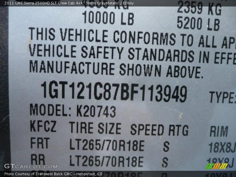 Storm Gray Metallic / Ebony 2011 GMC Sierra 2500HD SLT Crew Cab 4x4