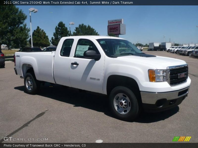 Summit White / Dark Titanium 2011 GMC Sierra 2500HD Work Truck Extended Cab 4x4