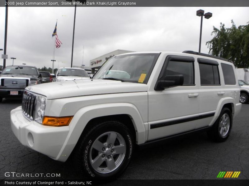 Stone White / Dark Khaki/Light Graystone 2008 Jeep Commander Sport