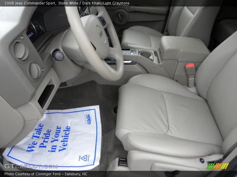 Stone White / Dark Khaki/Light Graystone 2008 Jeep Commander Sport
