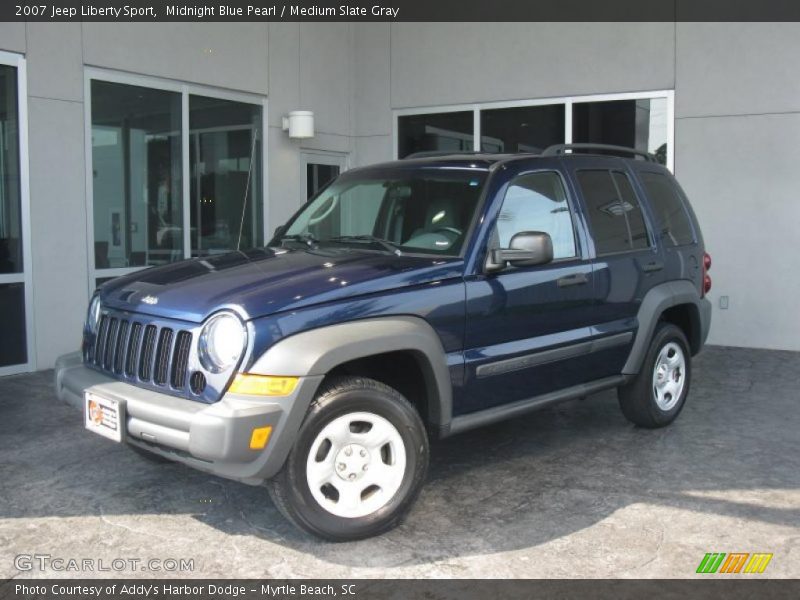 Midnight Blue Pearl / Medium Slate Gray 2007 Jeep Liberty Sport