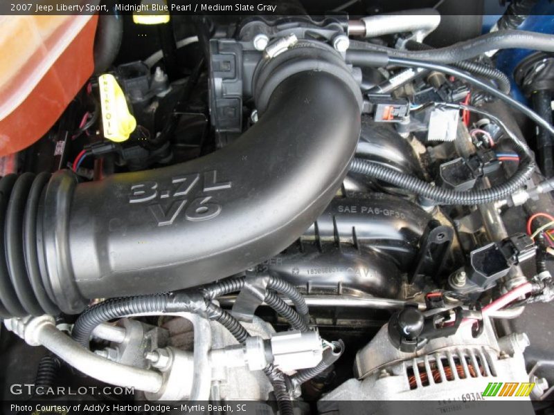 Midnight Blue Pearl / Medium Slate Gray 2007 Jeep Liberty Sport
