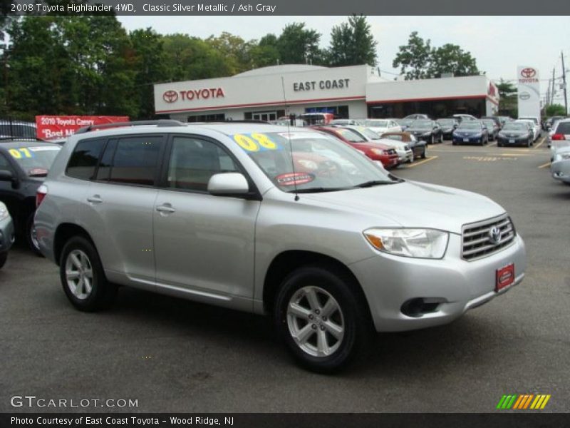 Classic Silver Metallic / Ash Gray 2008 Toyota Highlander 4WD