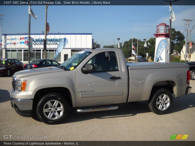 Silver Birch Metallic / Ebony Black 2007 GMC Sierra 1500 SLE Regular Cab