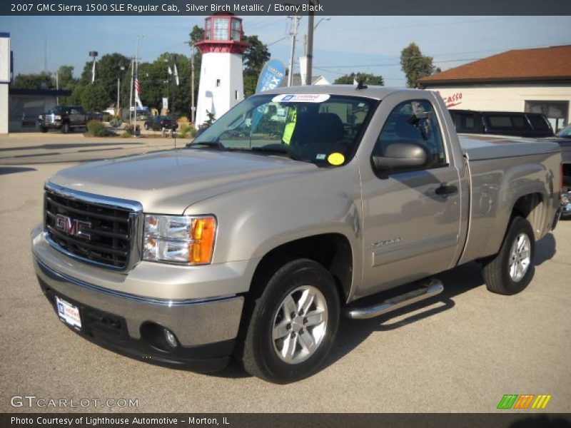 Silver Birch Metallic / Ebony Black 2007 GMC Sierra 1500 SLE Regular Cab