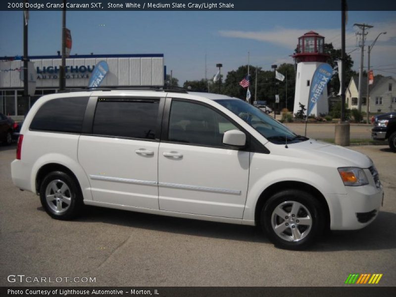 Stone White / Medium Slate Gray/Light Shale 2008 Dodge Grand Caravan SXT