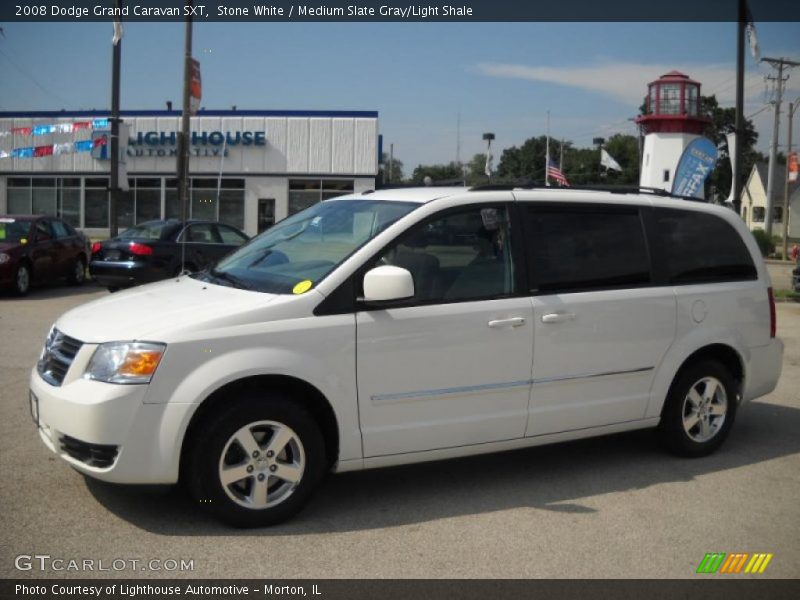 Stone White / Medium Slate Gray/Light Shale 2008 Dodge Grand Caravan SXT