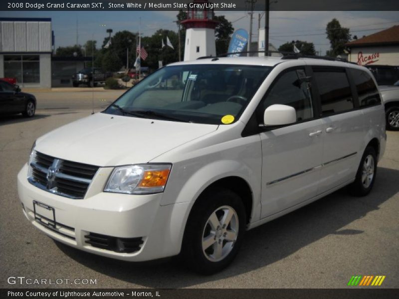 Stone White / Medium Slate Gray/Light Shale 2008 Dodge Grand Caravan SXT