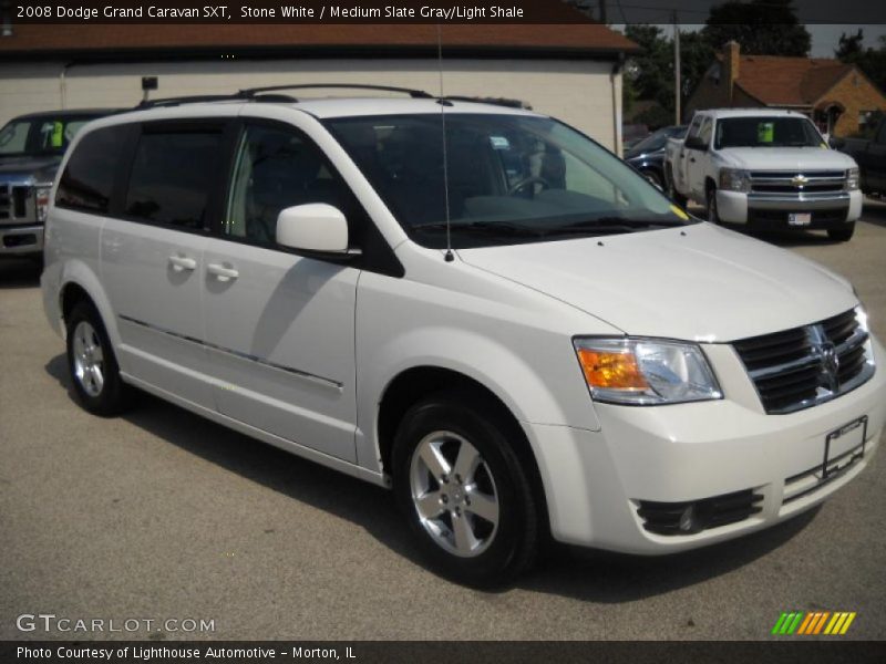 Stone White / Medium Slate Gray/Light Shale 2008 Dodge Grand Caravan SXT