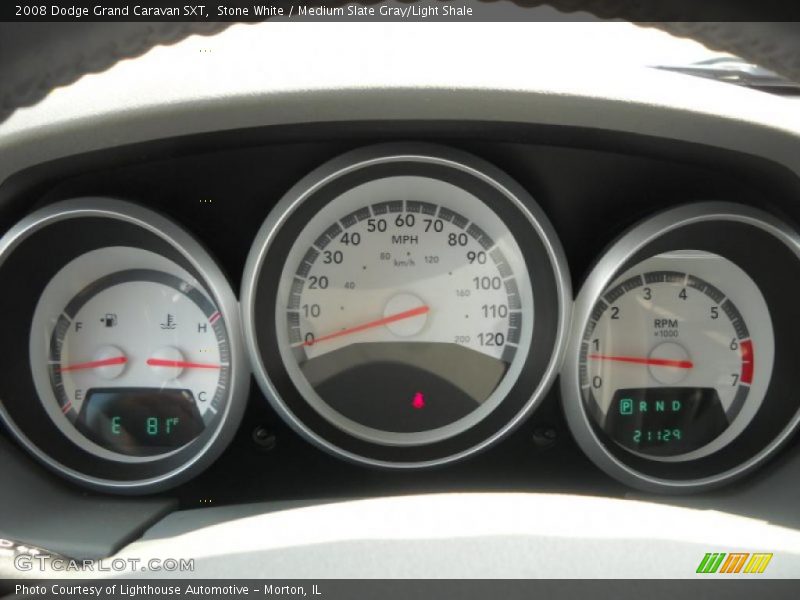 Stone White / Medium Slate Gray/Light Shale 2008 Dodge Grand Caravan SXT