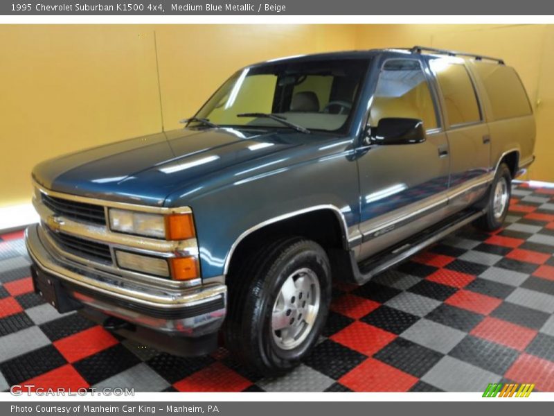 Medium Blue Metallic / Beige 1995 Chevrolet Suburban K1500 4x4