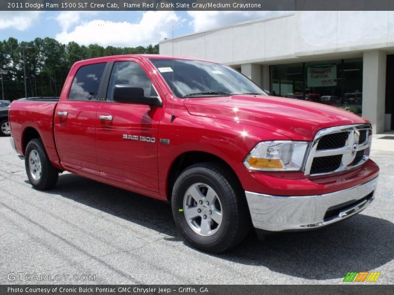 Flame Red / Dark Slate Gray/Medium Graystone 2011 Dodge Ram 1500 SLT Crew Cab