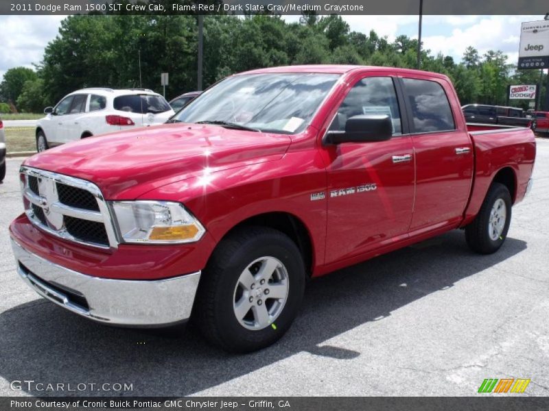 Flame Red / Dark Slate Gray/Medium Graystone 2011 Dodge Ram 1500 SLT Crew Cab