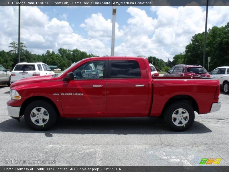 Flame Red / Dark Slate Gray/Medium Graystone 2011 Dodge Ram 1500 SLT Crew Cab