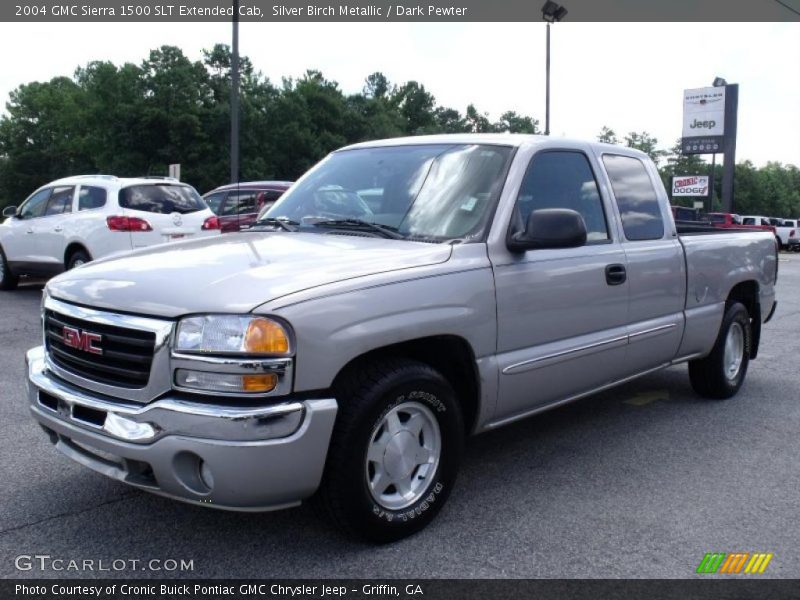Silver Birch Metallic / Dark Pewter 2004 GMC Sierra 1500 SLT Extended Cab