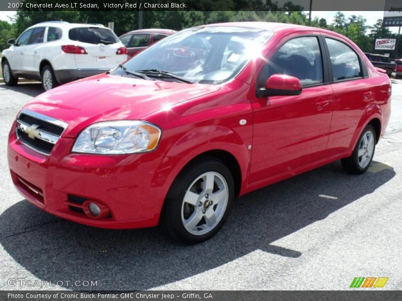 Victory Red / Charcoal Black 2007 Chevrolet Aveo LT Sedan