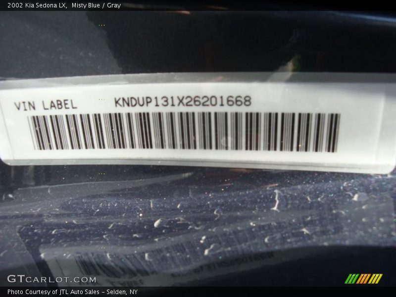 Misty Blue / Gray 2002 Kia Sedona LX