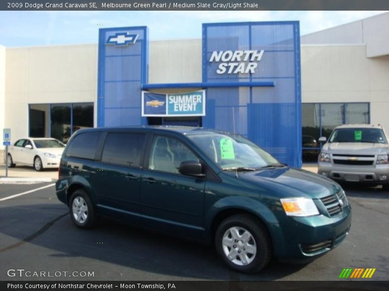 Melbourne Green Pearl / Medium Slate Gray/Light Shale 2009 Dodge Grand Caravan SE