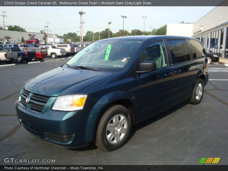 Melbourne Green Pearl / Medium Slate Gray/Light Shale 2009 Dodge Grand Caravan SE