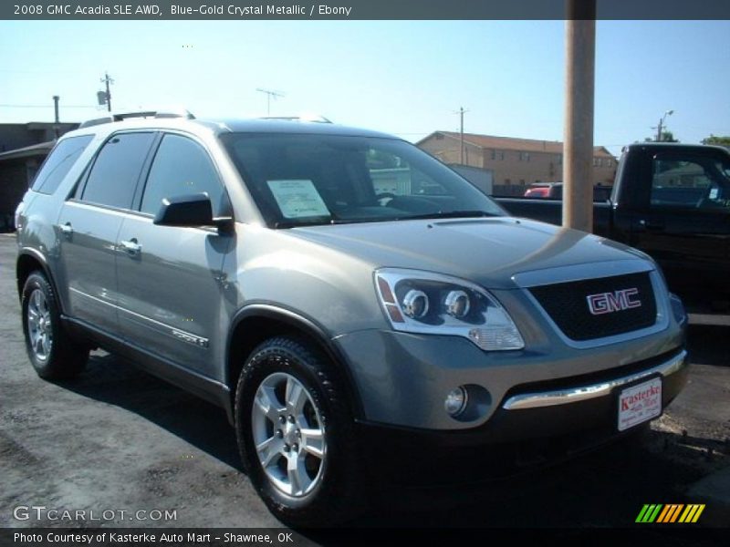 Blue-Gold Crystal Metallic / Ebony 2008 GMC Acadia SLE AWD