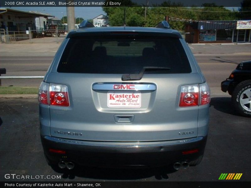 Blue-Gold Crystal Metallic / Ebony 2008 GMC Acadia SLE AWD