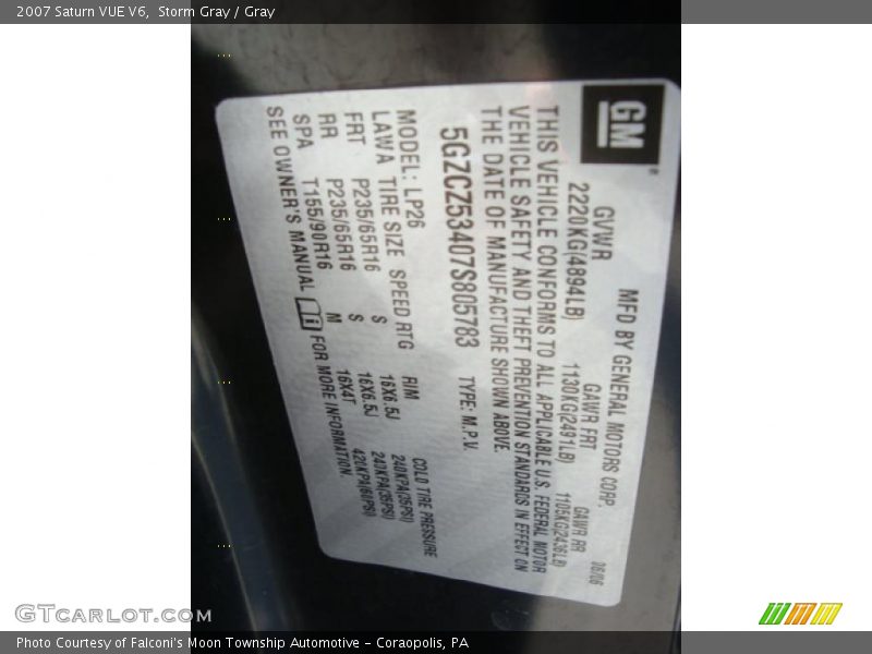 Storm Gray / Gray 2007 Saturn VUE V6