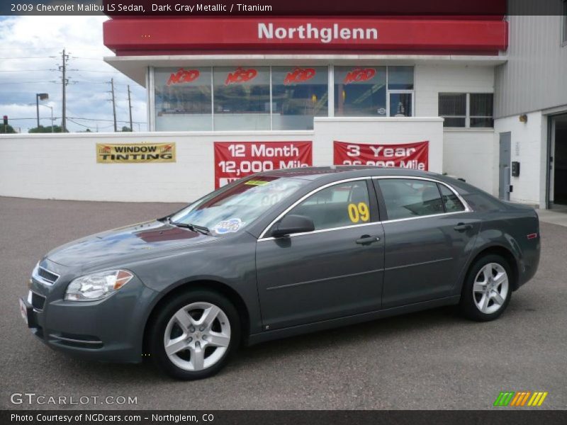 Dark Gray Metallic / Titanium 2009 Chevrolet Malibu LS Sedan