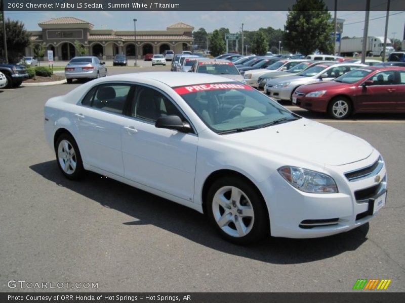 Summit White / Titanium 2009 Chevrolet Malibu LS Sedan