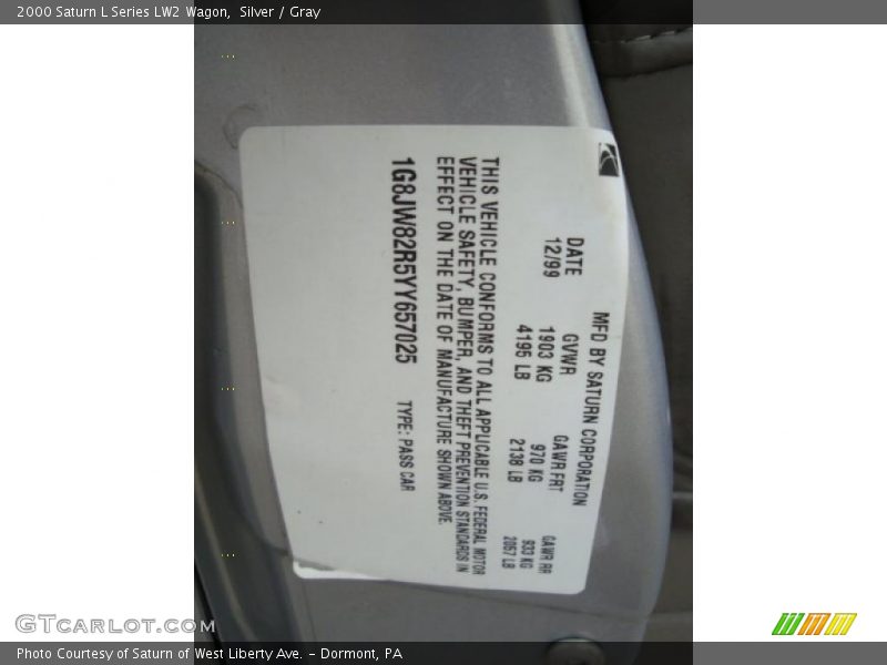 Silver / Gray 2000 Saturn L Series LW2 Wagon