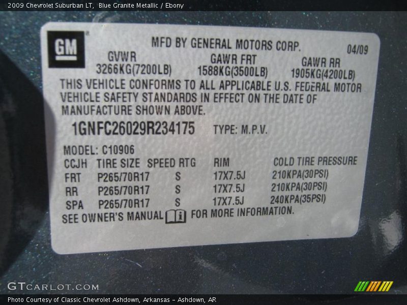 Blue Granite Metallic / Ebony 2009 Chevrolet Suburban LT
