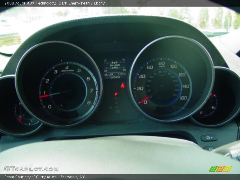 Dark Cherry Pearl / Ebony 2008 Acura MDX Technology
