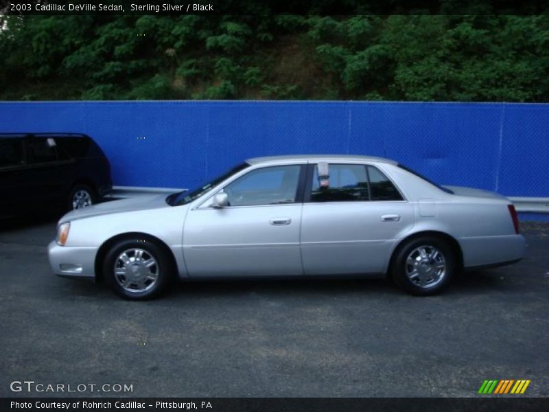 Sterling Silver / Black 2003 Cadillac DeVille Sedan