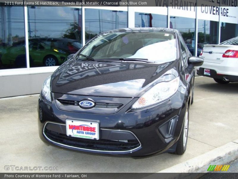 Tuxedo Black Metallic / Charcoal Black/Blue Cloth 2011 Ford Fiesta SE Hatchback