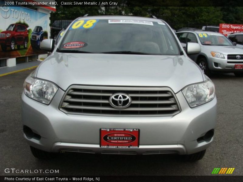 Classic Silver Metallic / Ash Gray 2008 Toyota Highlander 4WD