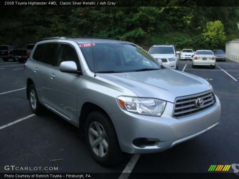 Classic Silver Metallic / Ash Gray 2008 Toyota Highlander 4WD
