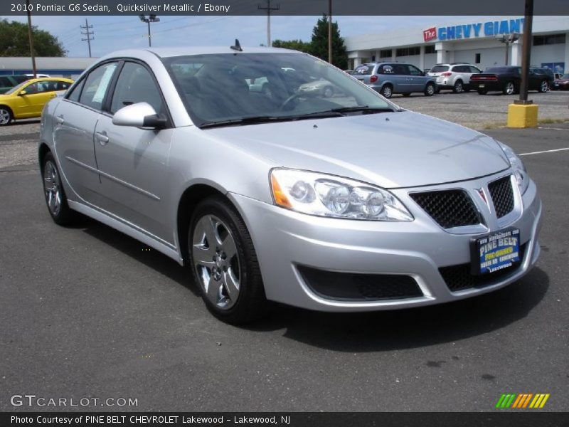 Quicksilver Metallic / Ebony 2010 Pontiac G6 Sedan